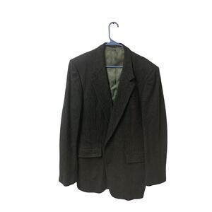 James Whitehead London 100% Lambs Wool Black Suit Jacket XL44 Vintage USA made